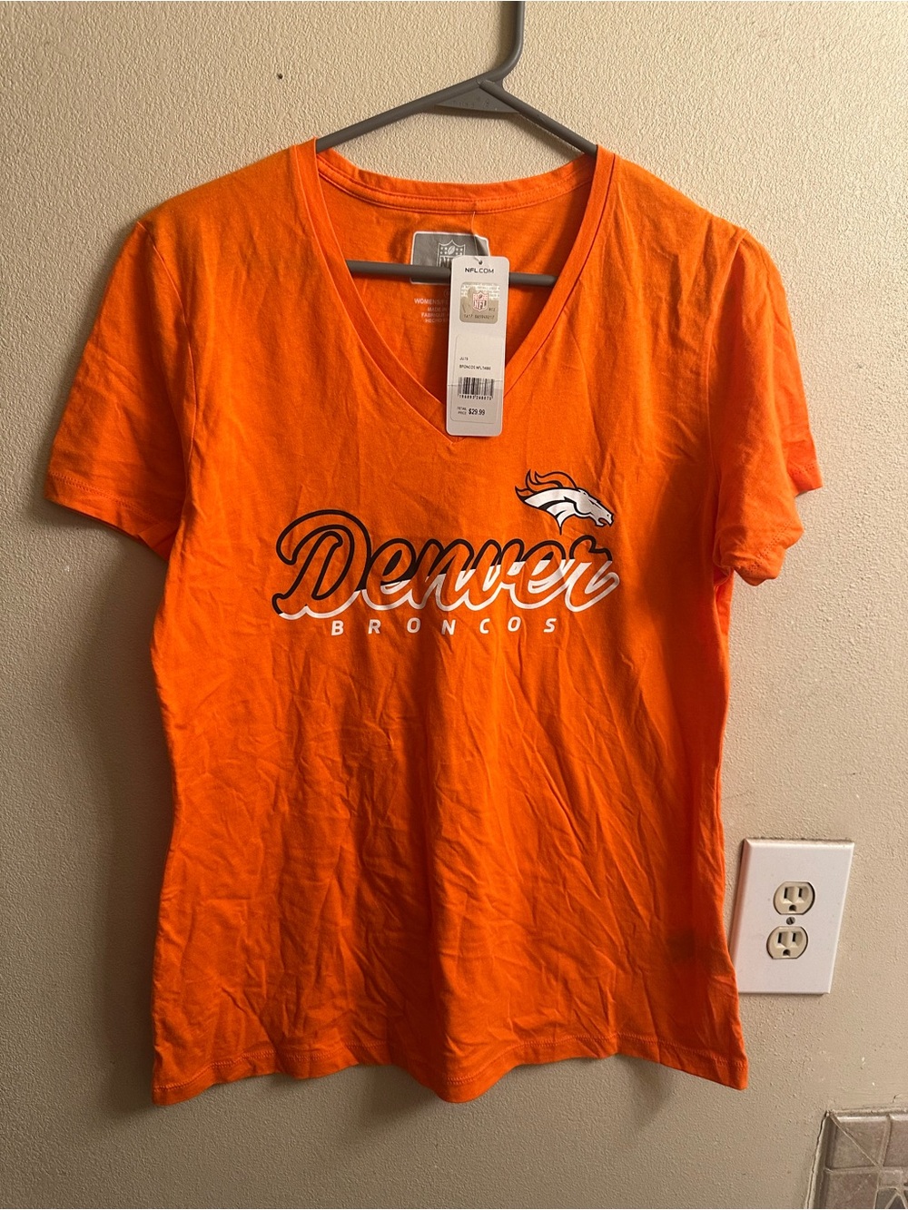 NFL Women's V-Neck Tee in Orange